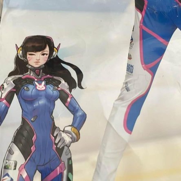 BRAND NEW women disguise overwatch d va halloween jumpsuit cosplay costume M - Picture 7 of 8